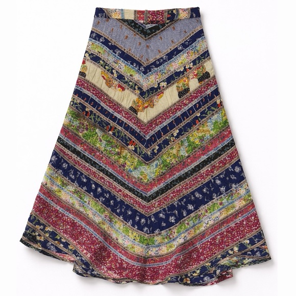 Free People Originals Boho Mixed Media Maxi Skirt
